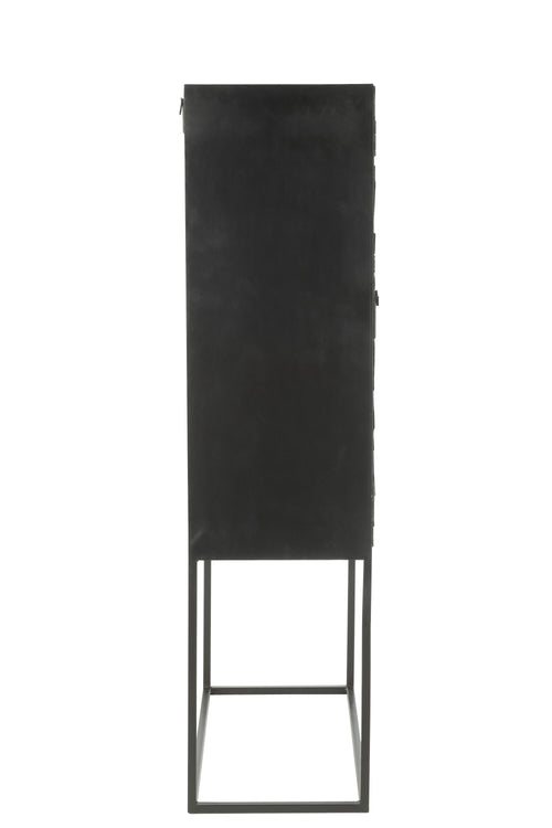 J-Line barkast Shanil - hout/ijzer - zwart