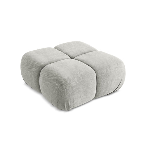 LaMiaSofa Poef Sanremo - chenille stof - lichtgrijs - 95x95x41