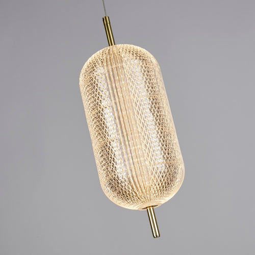 Searchlight Capsule LED plafondlamp, satijnen messing metalen en acryl kap