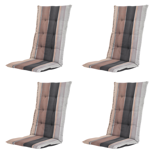 Madison tuinstoelkussen hoge rug Nox - mulitkleur - 123x50x5cm - set van 4