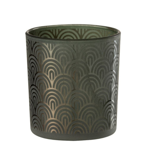 J-Line windlicht Boog - glas - groen - medium