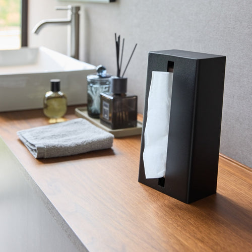 Yamazaki Vertical Tissuebox - Tower - Zwart - vtwonen shop