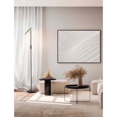 Nova Luce NOSTOS Geïntegreerde LED-vloerlamp in zandzwart, dimbaar, 30W, 2288lm, 3000K