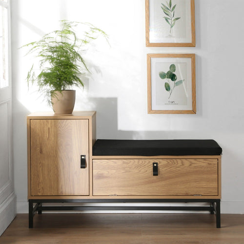Calicosy - Schoenenbank met 2 opbergvakken - JILL - 38x101x59 cm