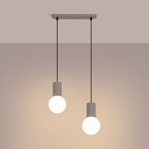Sollux Lighting Hanglamp HALO 2L taupe - 33,5x6x120cm