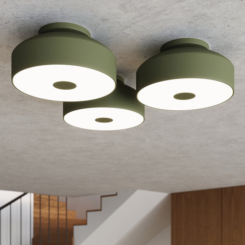 Sollux Lighting Plafondlamp OMIQ olijfgroen - 30x30x15cm