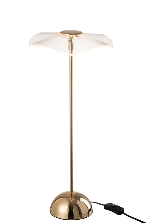 J-Line tafellamp Bloem - metaal/kunststof - goud - large - LED lichtjes