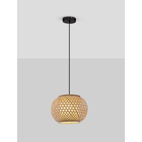 Nova Luce ASMA Hanglamp met draadframe van 30 cm, zandkleurig zwart, E27 fitting, 1x12W