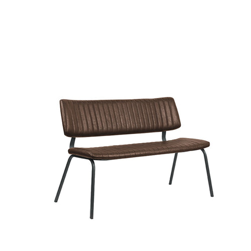 LABEL51 Eetkamerbank Gusto - Bruin PU-Leer - 120x63x81cm - vtwonen shop