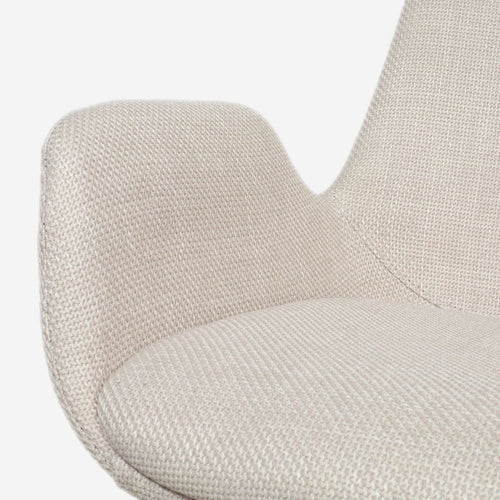 Nolon Nola-Eef Eetkamerstoel Beige - Draaibaar Zwart Onderstel