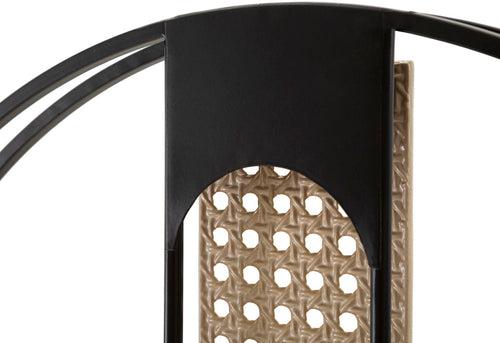 Ronde metalen wandklok zwart en beige Ø 60x5 cm