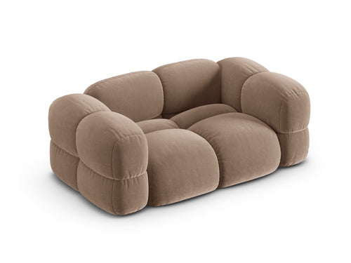 Cosmopolitan Design Bank Loretto 2-zits, flueel donkerbeige - 100x180x68cm