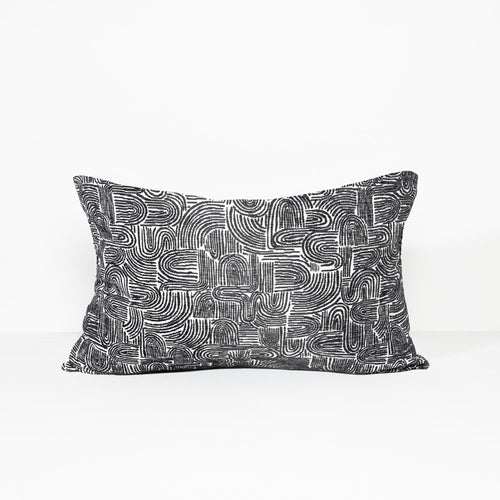 Darcy & Duke sierkussen CHARCOAL SWIRL - Antraciet - 40x60cm