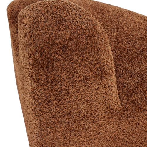 WOOOD eetbank hoek rond rugleuning Mojo Base - Wollig - R.bruin - 83x76x76