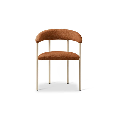 Set van 2 stoelen met gesp Lea boucle terracotta - 53.5x56.5x74cm