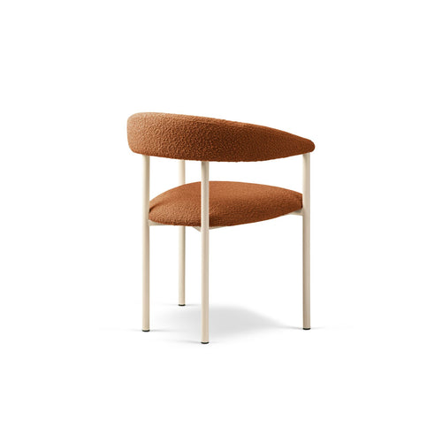 Set van 2 stoelen met gesp Lea boucle terracotta - 53.5x56.5x74cm