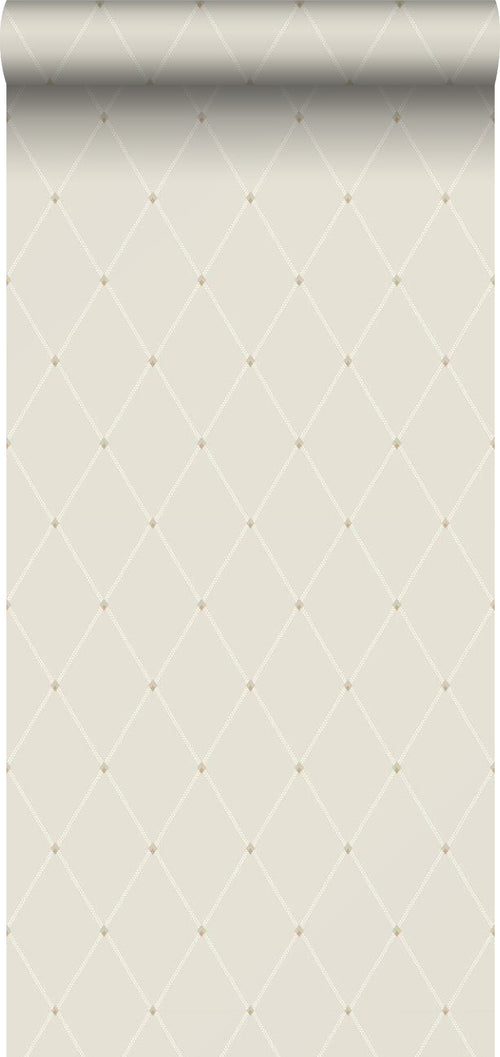 Borastapeter behang grafische verlopende wieber diamant ruit beige - 53 cm x 10.05 m - 660933 - vtwonen shop
