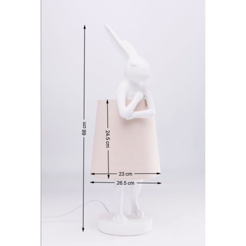 Kare Design tafellamp Animal - konijn - 68cm - wit en roze