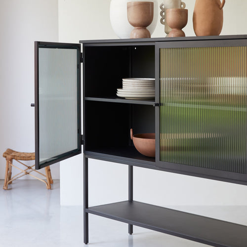 Tikamoon Metalen dressoir 120 cm - Zwart
