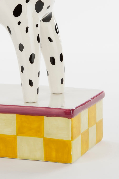 Mica Decorations  Kandelaar Hond - L26 x B11 x H27 cm - Keramiek - Wit