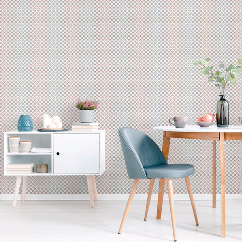 Sanders & Sanders behang ruiten beige en oudroze - 53 cm x 10 m - 640356