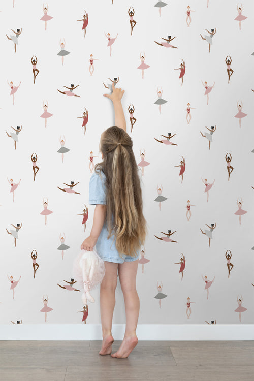 ESTAhome behang ballerina's oudroze en vergrijsd blauw - 53 cm x 10.05 m - 139535 - vtwonen shop