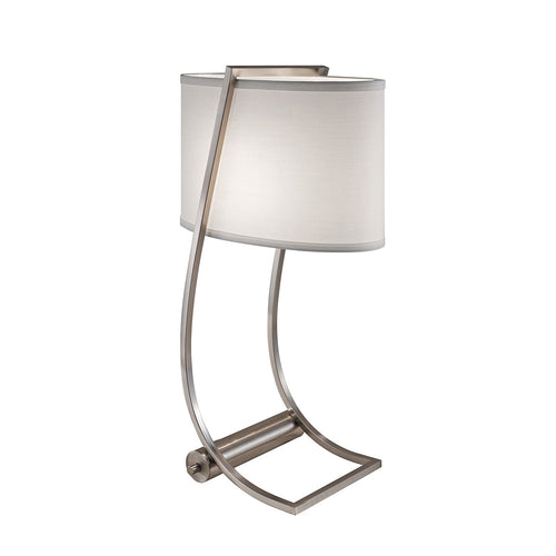 Elstead Lex - 1 lichte tafellamp geborsteld staal, E27