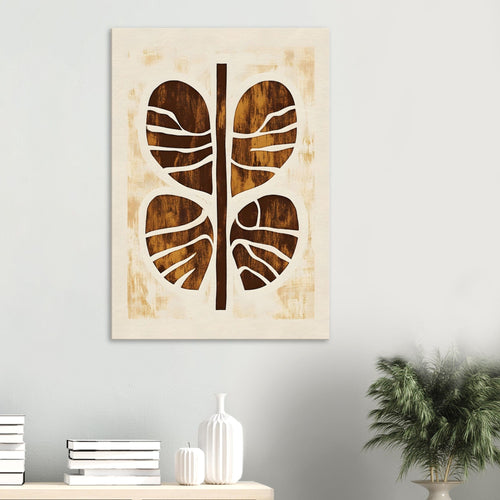 Artfulprints Canvas Boho – Rooted form canvas - 50x70 cm - Bruin