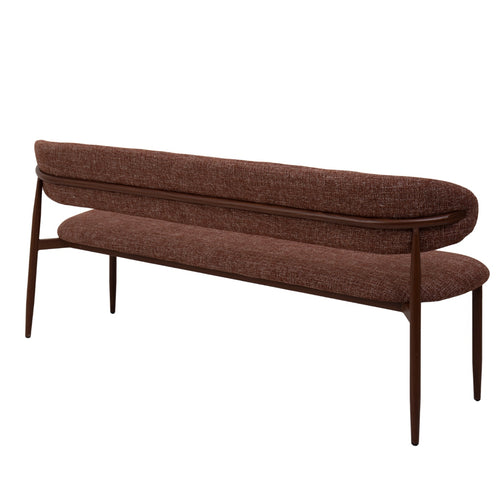 Giga Meubel Eetkamerbank Alexia - Stof - Rood/Walnoot - 160cm