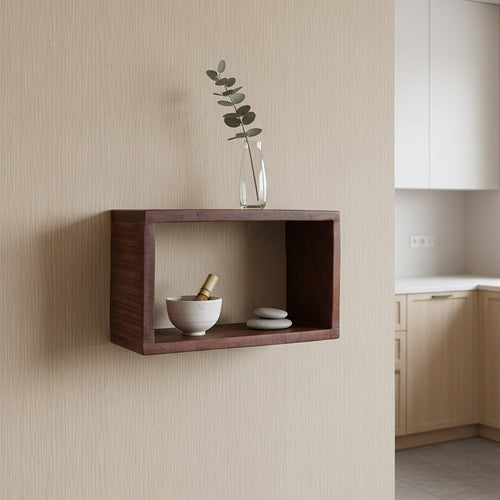 Raw Materials open wandplank - FSC-gerecycled hout - 12x15x22 cm