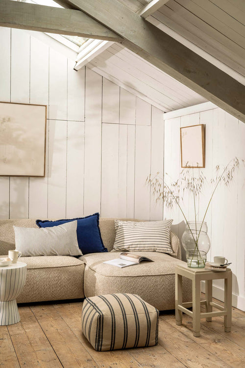 vtwonen Sierkussen - Gestreept - Donkerblauw - 40x70cm