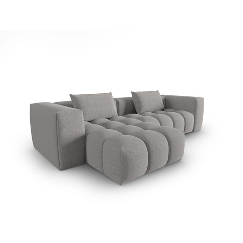 Cosmopolitan Design - Modulaire hoekbank links Verona 3-zits, structurele stof warm grijs - 145x260x70cm