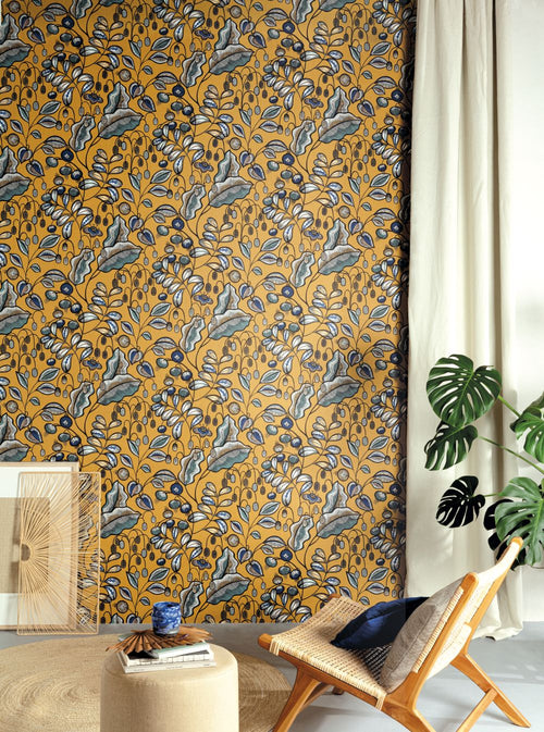 Masureel behang bladeren geel - 53 cm x 10.05 m - 631886 - vtwonen shop