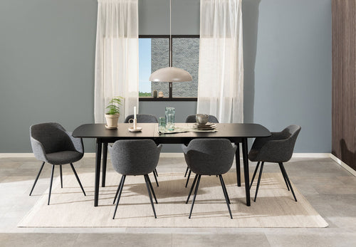 Rebellenclub Eetkamertafel Kristiansand - 180 x 90 cm - Zwart - vtwonen shop