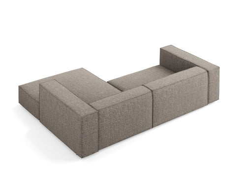 Cosmopolitan Design rechter hoekbank Arendal 3-zits, chenille, grijs - 166x224x70cm