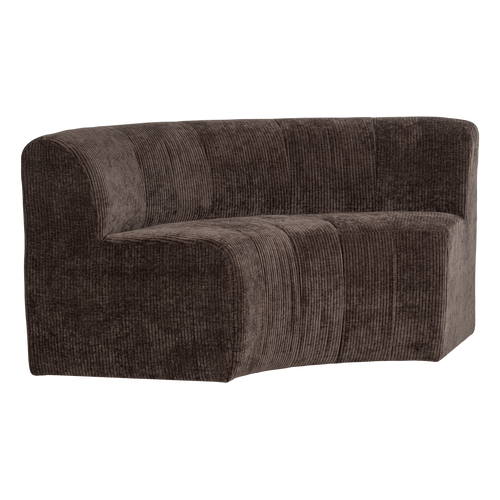 WOOOD eetbank halfronde hoek rugleuning Mojo Base - Rib - Bruin - 83x152x76