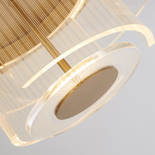 Searchlight Deco LED-plafondlamp, goudkleurig metaal en helder acryl