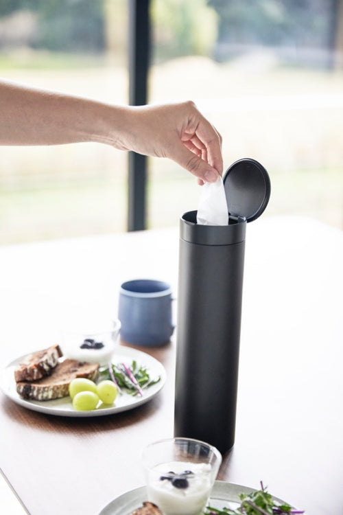 Yamazaki Tissuebox Rond - Tower - Zwart