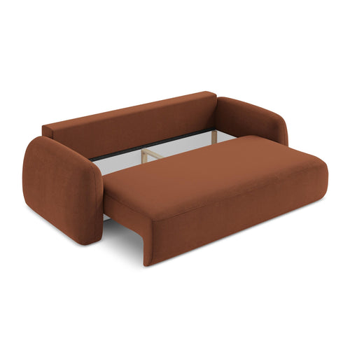LaMiaSofa 3-zits slaapbank Amalfi - textuurstof - terracotta - 250x112x90