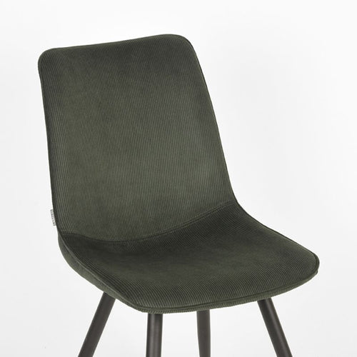 LABEL51 Eetkamerstoel Jort - Groen Ribstof - Set van 2