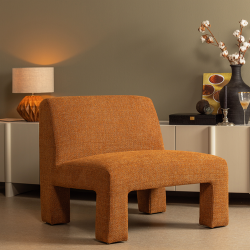 WOOOD fauteuil Lavid - Polyester - Ginger - 73x74x84 - vtwonen shop