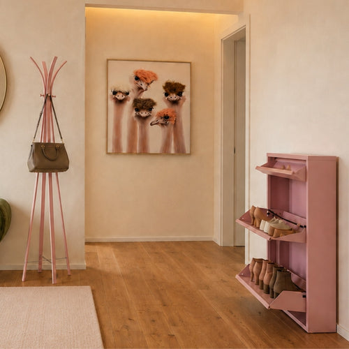 Kare Design Schoenenkast Caruso roze 2+1 laden
