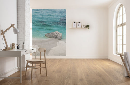 Sanders & Sanders fotobehang oceaan zeegroen en zandkleurig - 200 x 280 cm - 612575