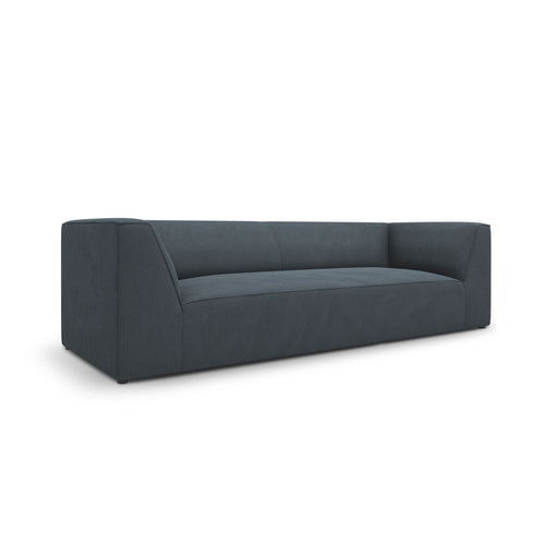Cosmopolitan Design - Bank Siena 3-zits, ribfluwelen blauw - 92x232x69cm