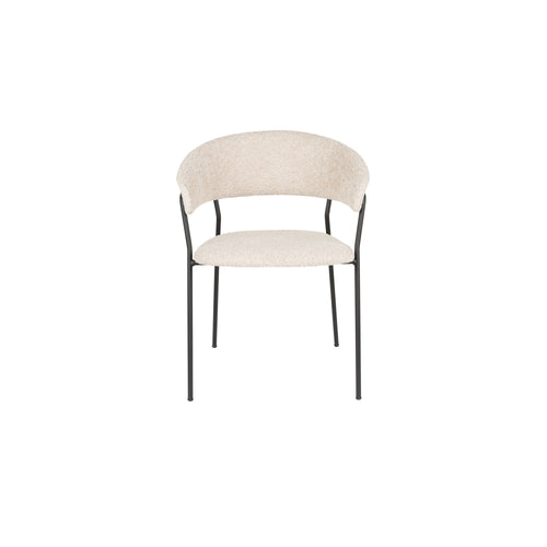 Housecraft Living Zeri Eetkamerstoelen Armleuning Off-white/ Zwart - Set van 2