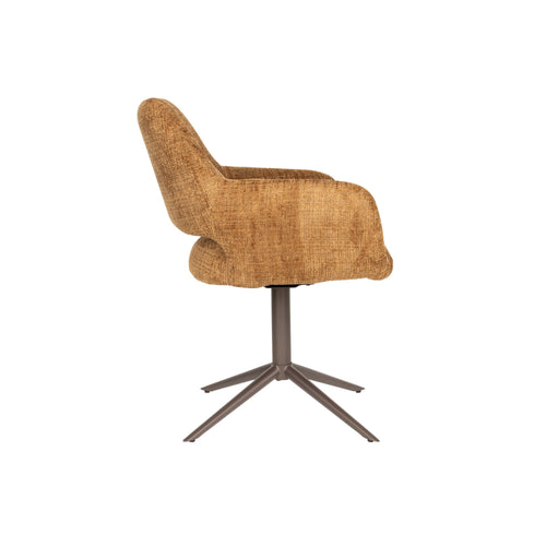 Housecraft Living Merel Eetkamerstoelen Armleuning Okergeel - Set van 2