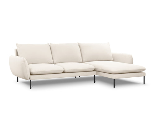 Cosmopolitan Design rechter hoekbank Vienna 5-zits, boucle, beige - 170x255x95cm