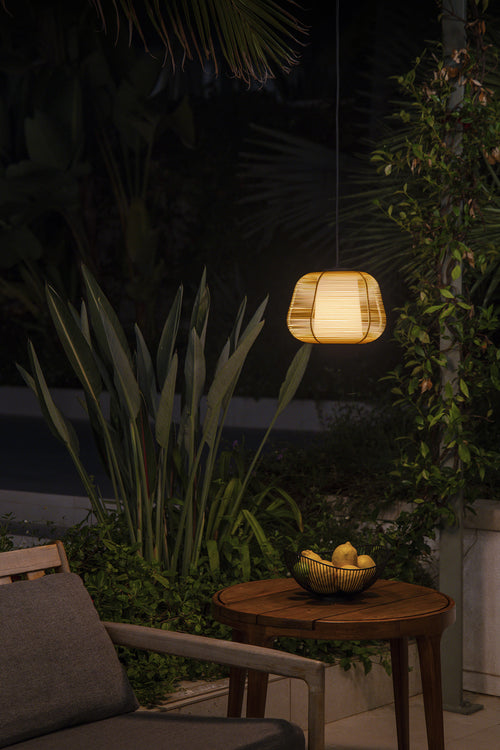 Faro Narita Narita hanglamp voor buiten, beige, E27, IP65