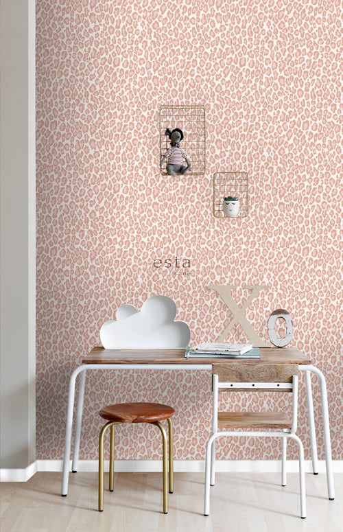 ESTAhome behang panterprint perzik roze - 53 cm x 10.05 m - 128821