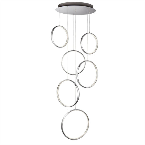 Searchlight Rings - Geïntegreerde LED plafond hanglamp chroom